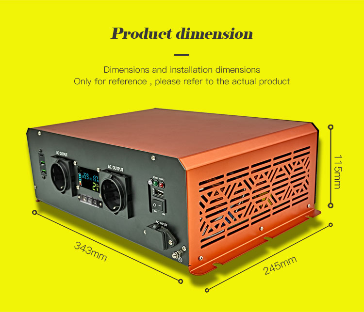 Inverter de alimentación de onda sinusoidal de 3000W con cargador de batería (16)